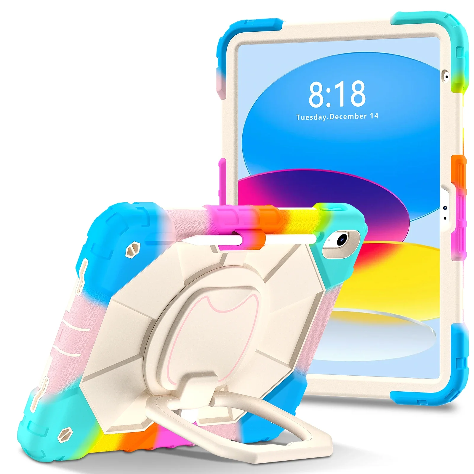 حافظة لجهاز iPad Pro 2025 M4 13 11 Air 4 5 6 7 8 9 10th Generation حافظة صغيرة 10.2 10.9 بوصة 360 دوران حامل غطاء لوحي صلب