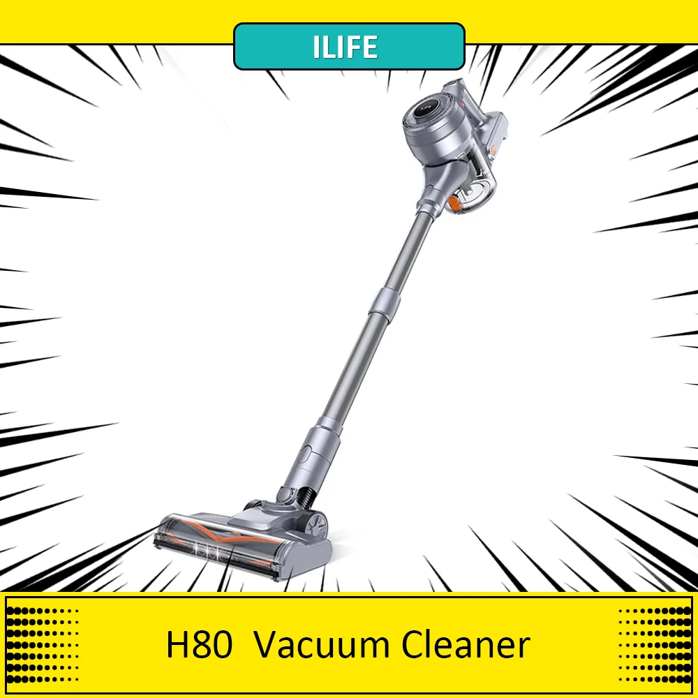 ILIFE H80 Cordless Vacuum Cleaner, 20KPa Suction 180W, 35mins Max Run Time, LED Lights, 5-stage Filtration, 0.55L Dust Cup