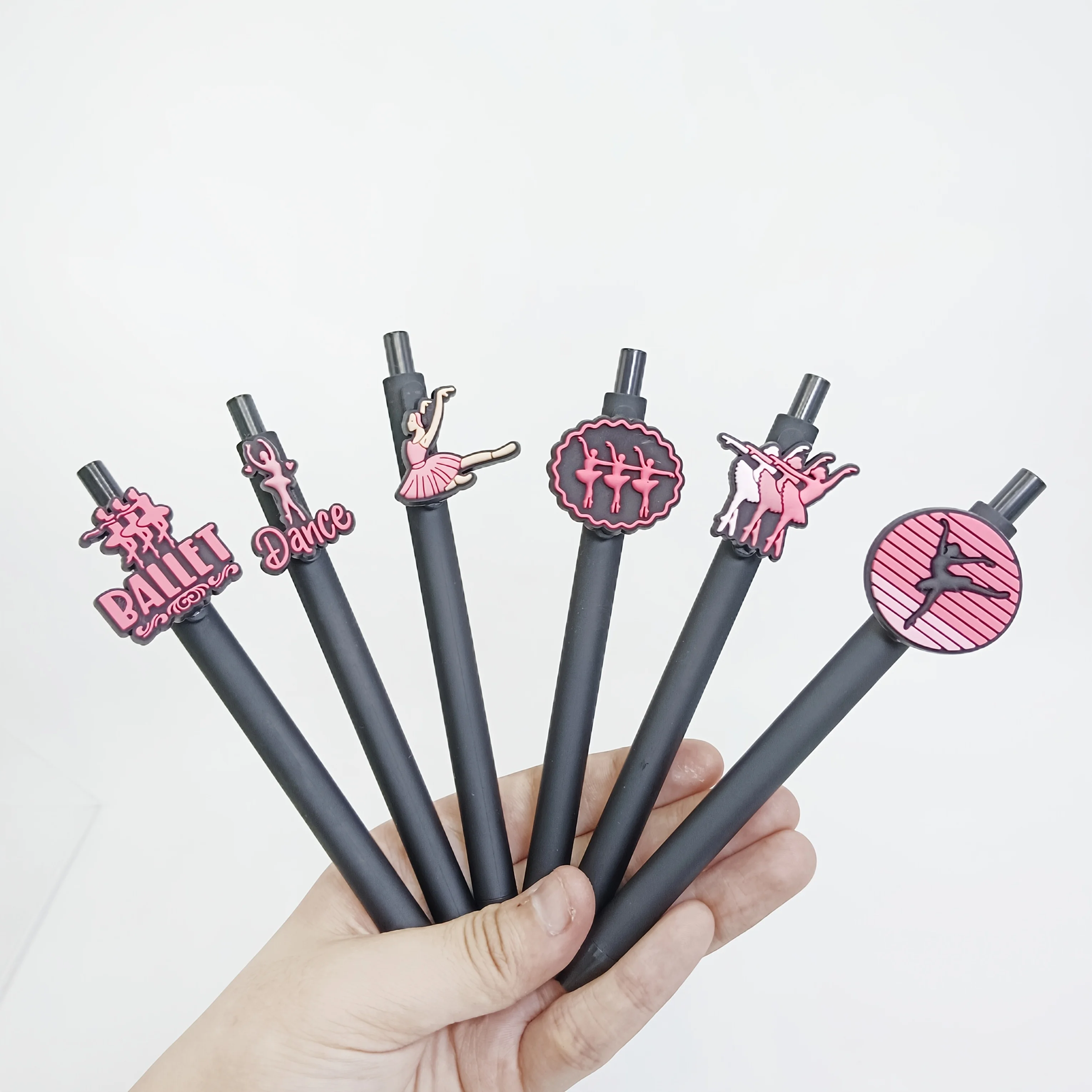 12PCS/24PCS 발레 테마 볼펜, 발레 모양의 볼펜, 학생용 필기구, 회의 기록 펜.