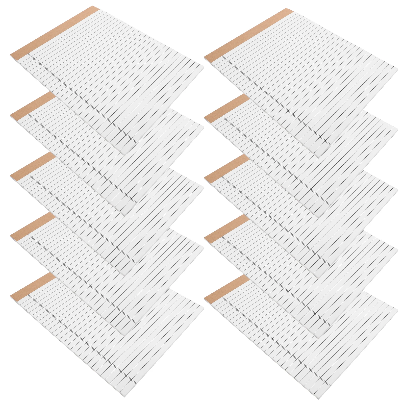 

10 Pcs along with Legal Size Paper College Ruled Notepad Notes Lined Notebook White Work