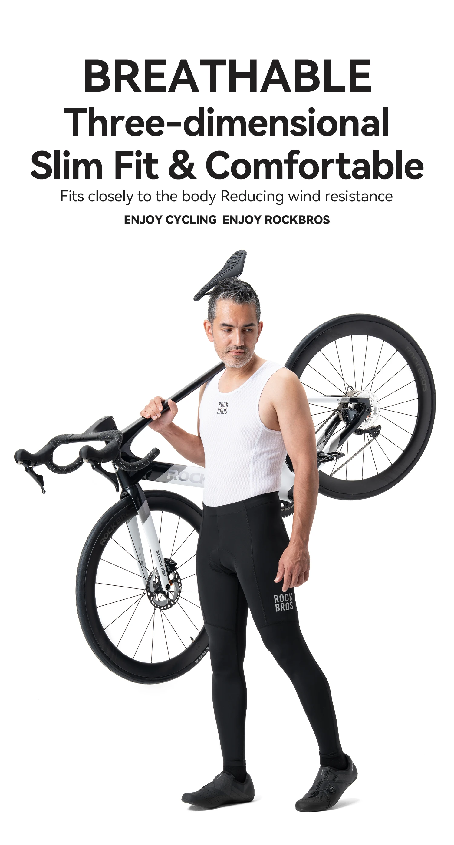 ROCKBROS Sommer-Radhose mit Stoßdämpfung, bequeme Radhose mit Polsterung, hohe Elastizität, atmungsaktiv, schnelltrocknend. – Detail 1