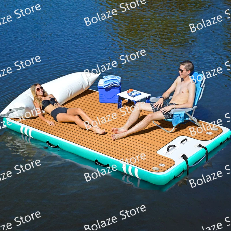 EVA anti-skid cushion floating bed lounge chair with inflatable floating platform