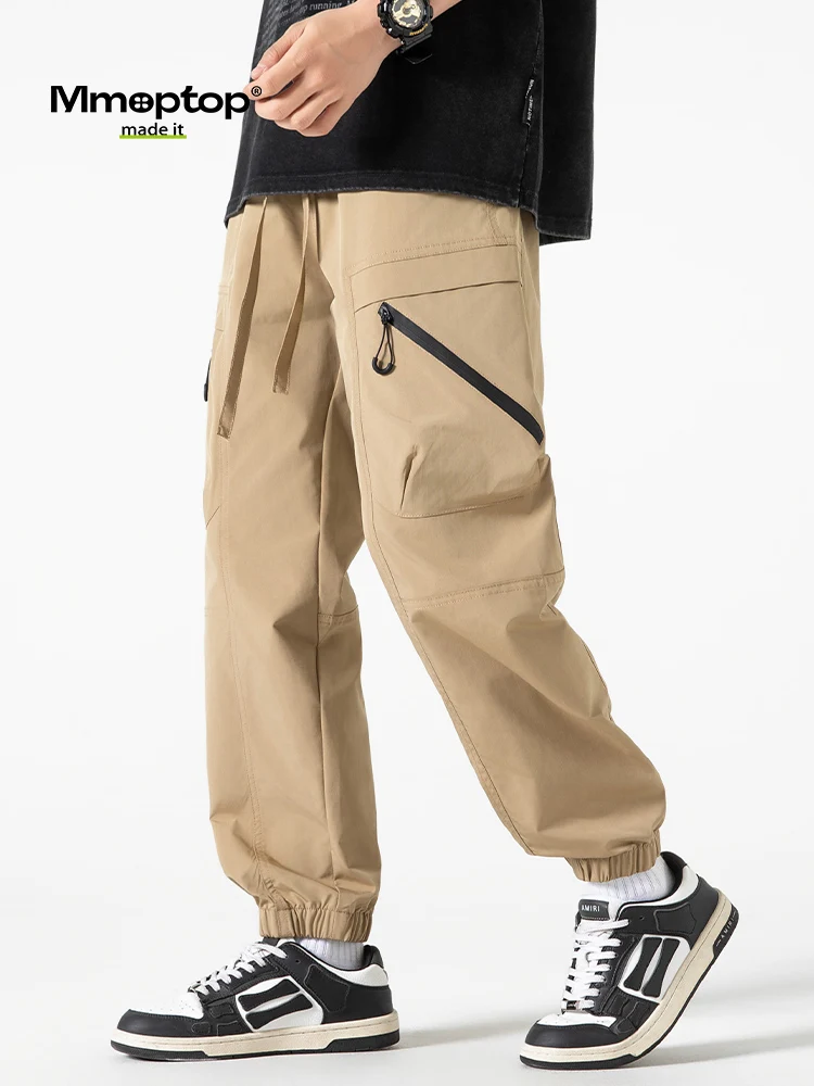 

MMOPTOP American Sle Casual Pants Loose Cuffed Versatile Long Trousers Summer 2024 Workwear Loose Fit Elastic Waist