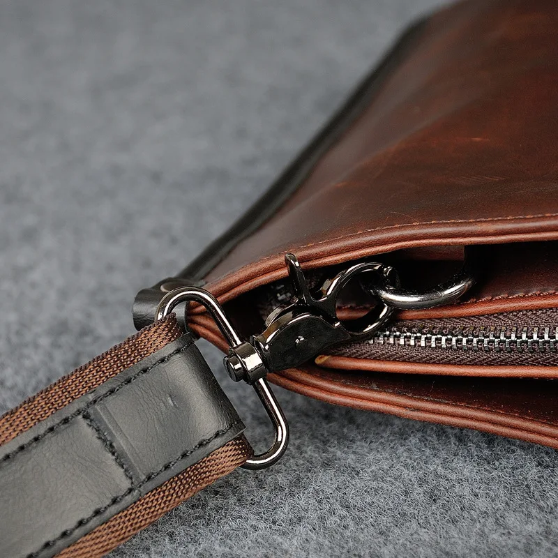 Modische Business-Aktentaschen Herren-Handtasche Crazy Horse Leder Henkeltasche Umhängetasche Luxus-Laptop-Tasche für Männer – Detail 16
