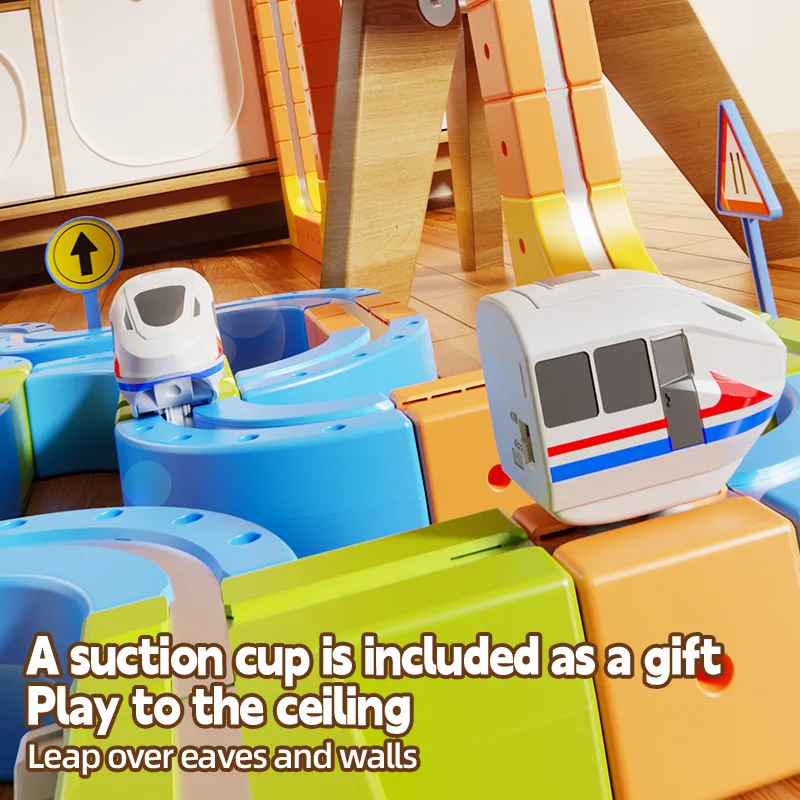 磁気レールカー迷路ビルディングブロックステム反重力レーシングトラックセット教育鉄道おもちゃ子供のためのクリスマスギフト