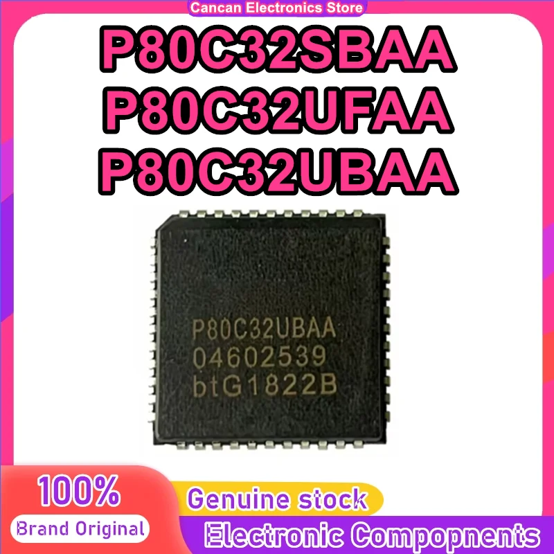 5PCS P80C32SBAA P80C32UFAA P80C32UBAA PLCC44 IC Chip 100% New Original in stock
