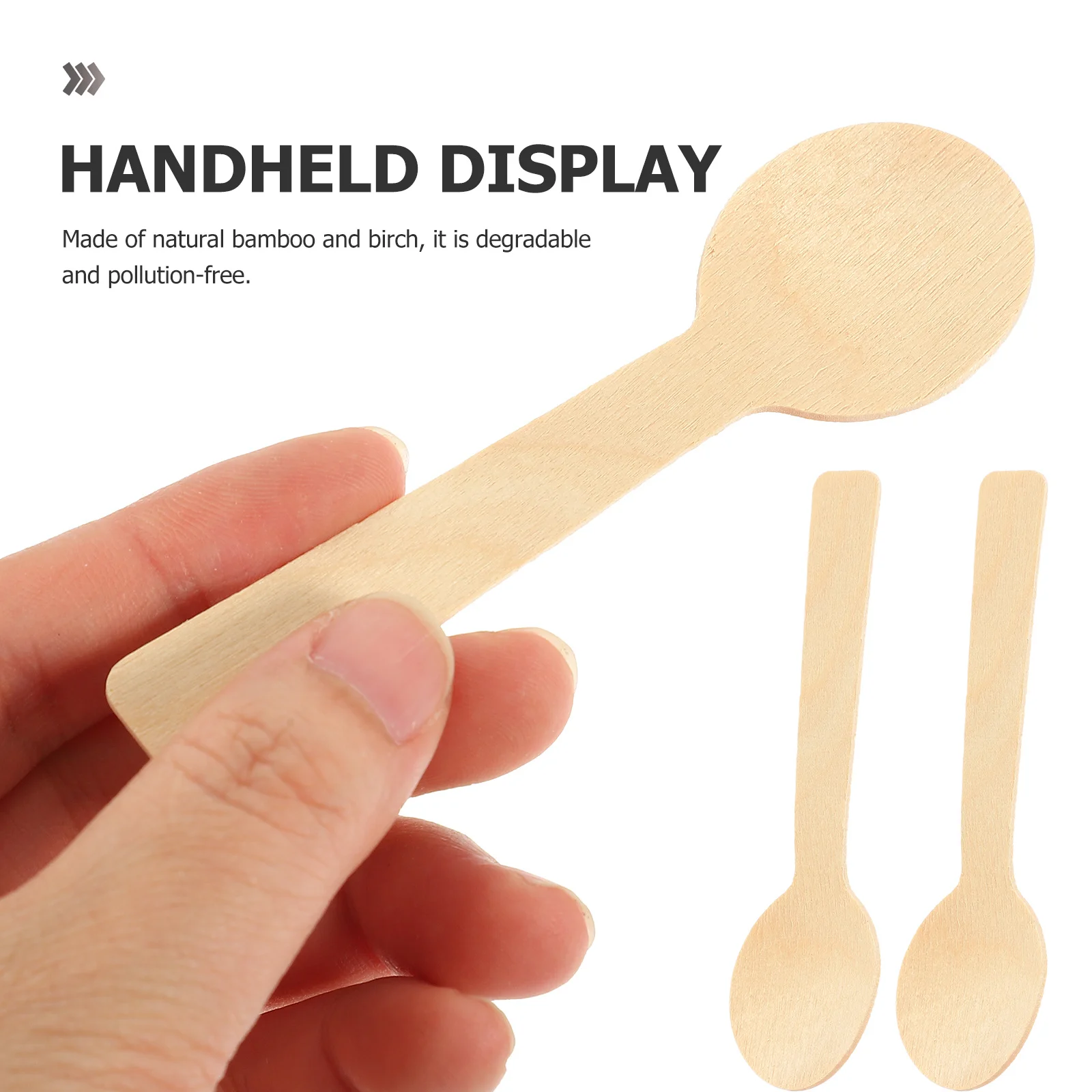 

100Pcs Wooden Fork Spoon Set Tiny Cake Spoons Ideal for Catering Home Restaurant Use Multi Purpose Food Serving Mixing Spoons