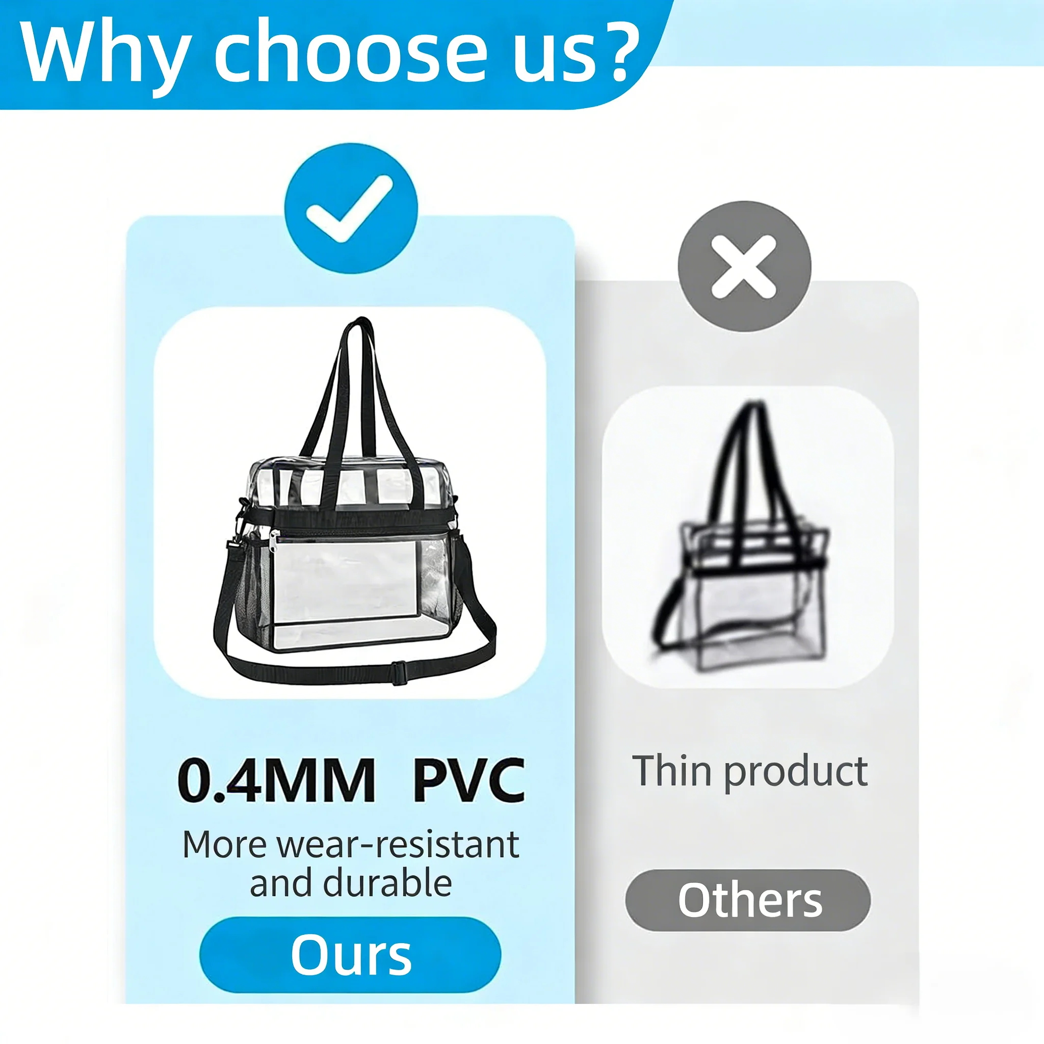 Pink Portable PVC Travel Bag for Concerts Sports Festivals,Large Capacity Transparent Design for Easy Organization and Washing image 5