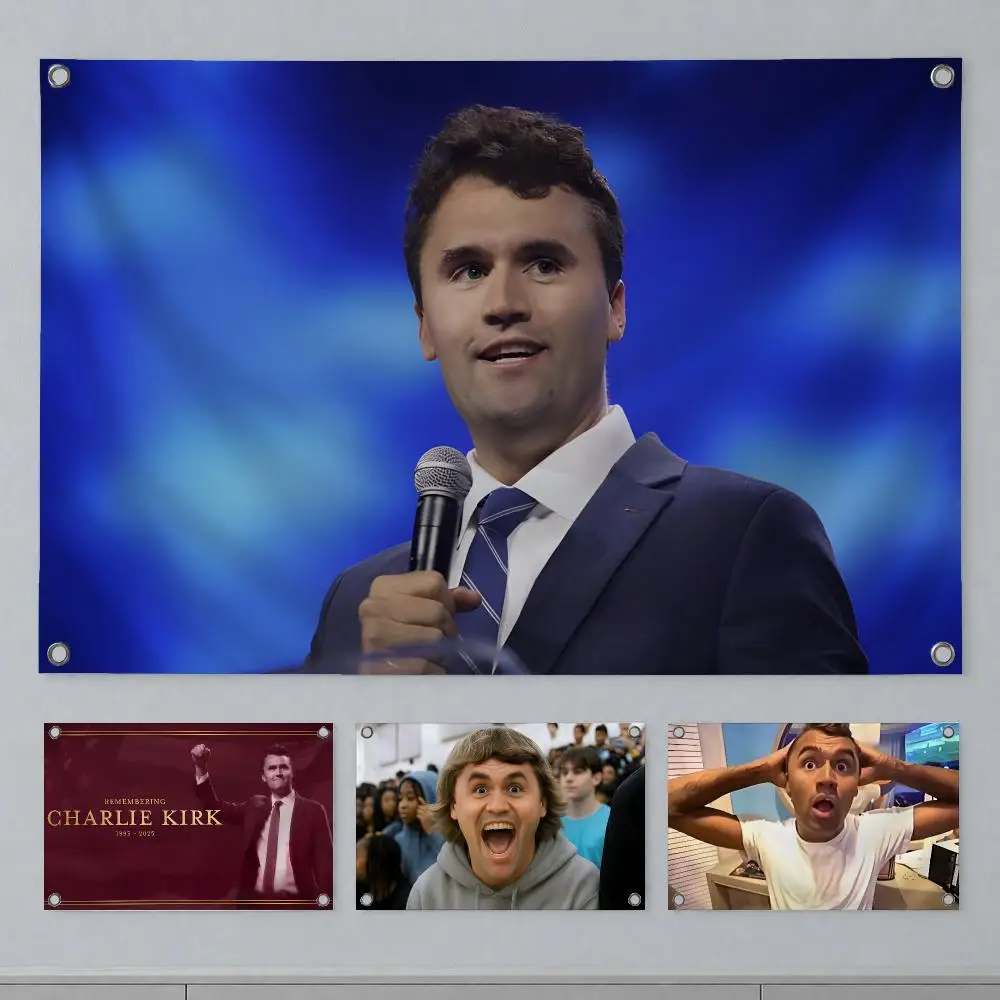 Trending Celebrity Charlie Kirk Flags Wall Hanging Banner Indoor Outdoor Party Home Wall Decor Backdrop