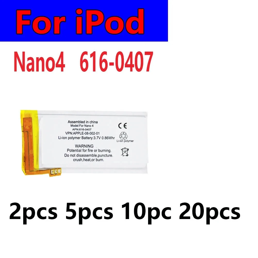 

Название товара wholesale 2 шт. 5 шт. 10 шт. 20 шт. Замена 616-0407 Nano 4 Батарея для iPod Nano4 4G MP3 4-го поколения Батареи Код товара