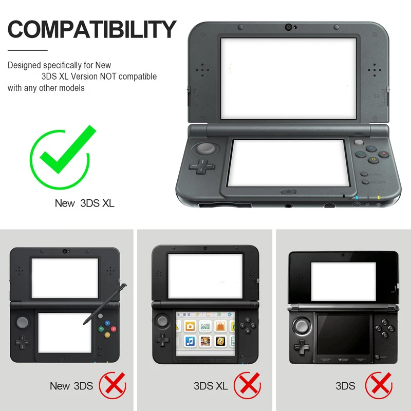 Anime Cartoon Protective Hard Shell Console NEW 3DS XL/LL Host Game Protective Cover Case Part Casing Game Accessory w/ Stylus view 6