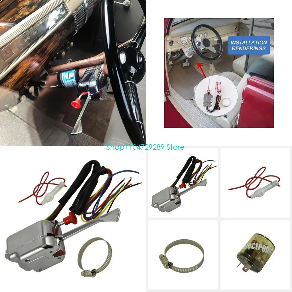 

Universal 12V Car Street Hot Rod Chrome Turn Switch Suitable for P021-TS-HL101 Turn Switch Car Accessories