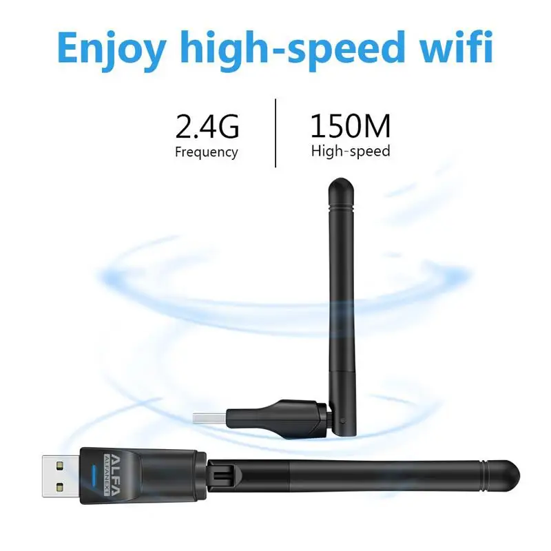 ALFA 150Mbps Ralink MT7601 Wireless Network Card Mini USB 2.0 WiFi Adapter Antenna PC LAN 802.11 b/g/n WiFi Receiver Dongle