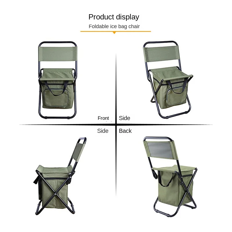 Warming Outdoor Multifunctional Portable Folding Chair With Ice Pack And Storage Bag Camping And Fishing Leisure Chair Hot Sale