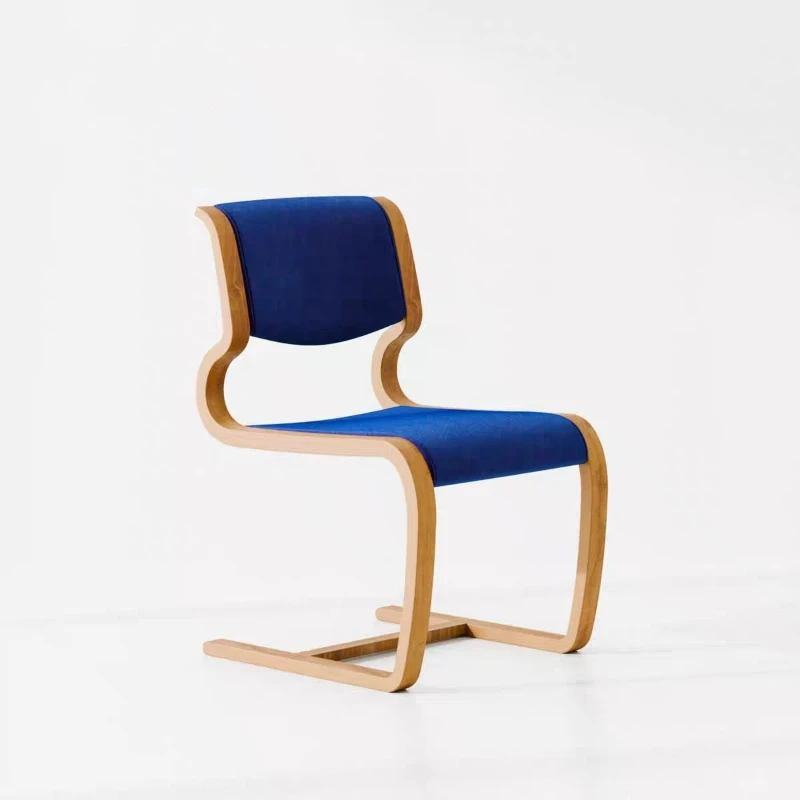 Modern simple solid wood chair without armrests curved wood bending home designer