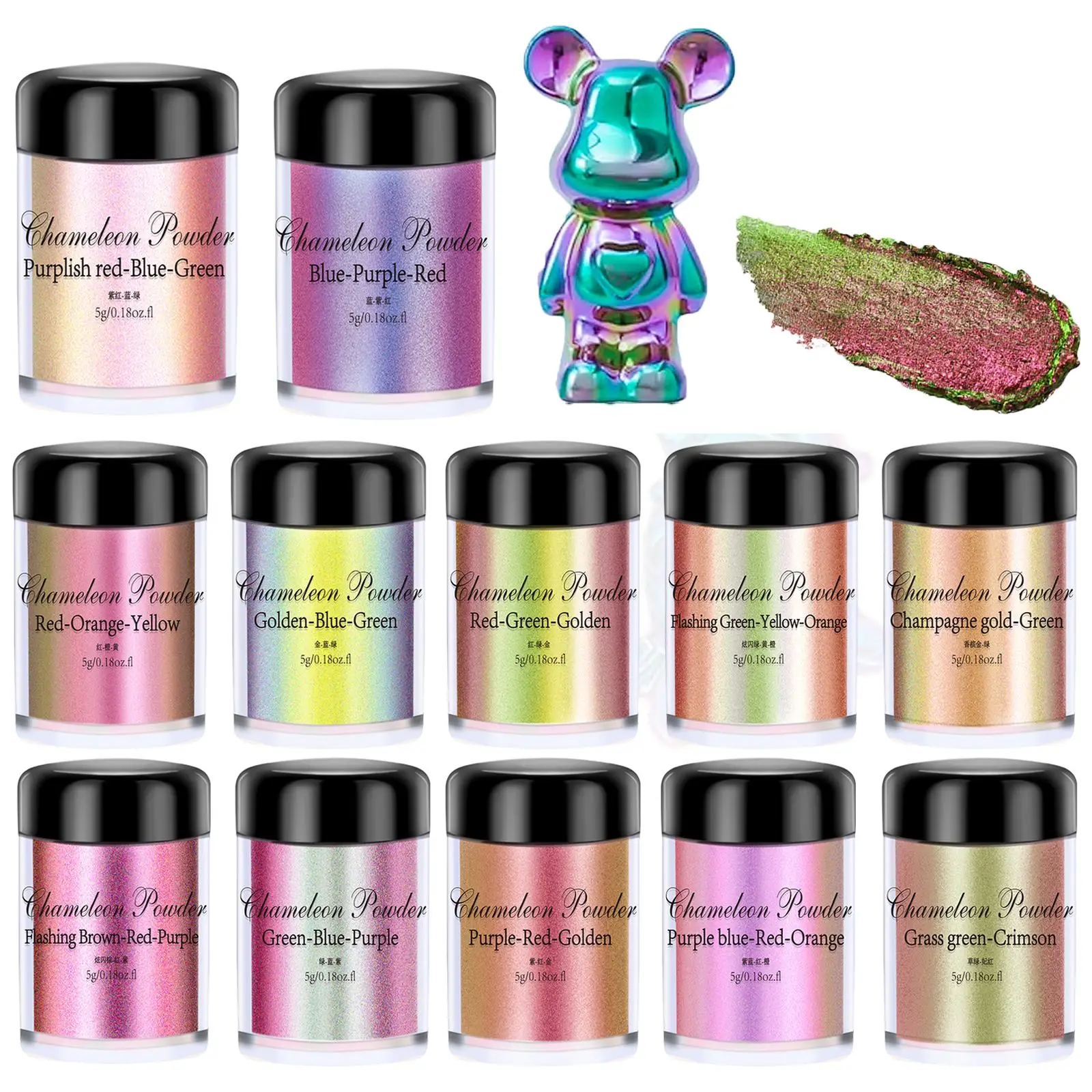 5g Mirror Chameleons Pigment Pearlescent Epoxy Resin Glitter Magic Discolored Powder Resin Colorant Jewelry Making Dye Tools