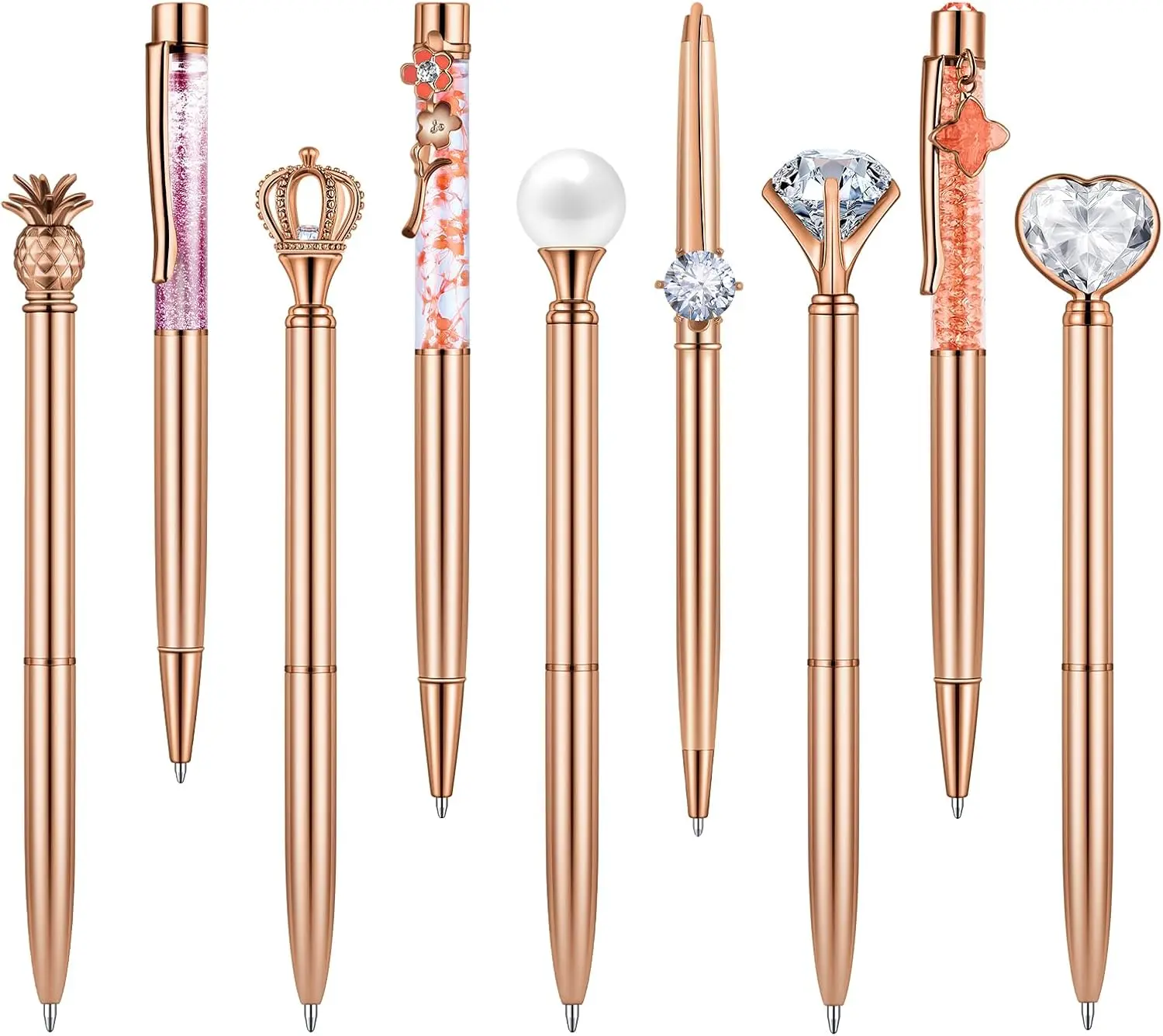 

9 Pcs Fancy Pens for Women Crystal Diamond Pen for Journaling Pretty Glitter Ballpoint Inspirational Gifts for Women Girls Colle