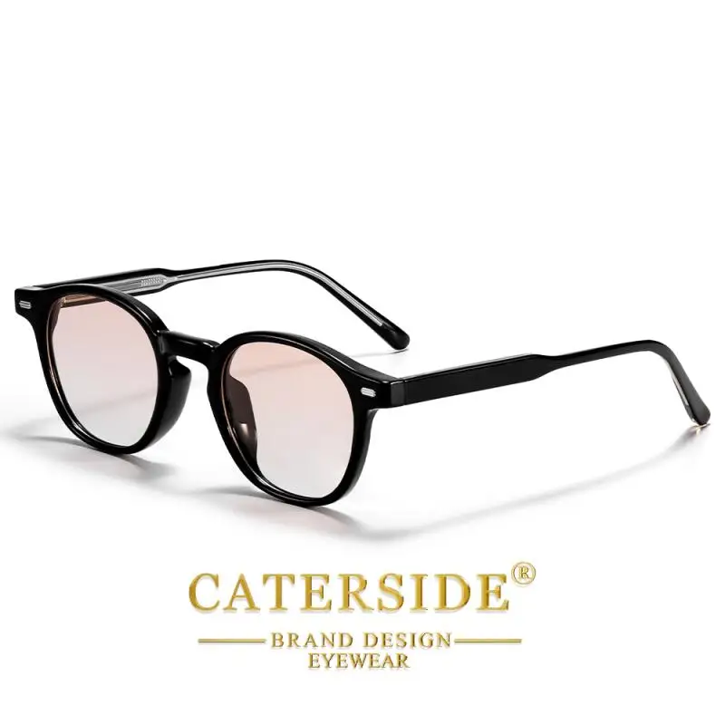 Caterside Polarisierte Runde Sonnenbrille für Herren TR-Rahmen Kern-Einsatz-Bügel Sonnenbrille für Damen Set Retro Fahr- und Angelbrille Punk-Eyewear UV400