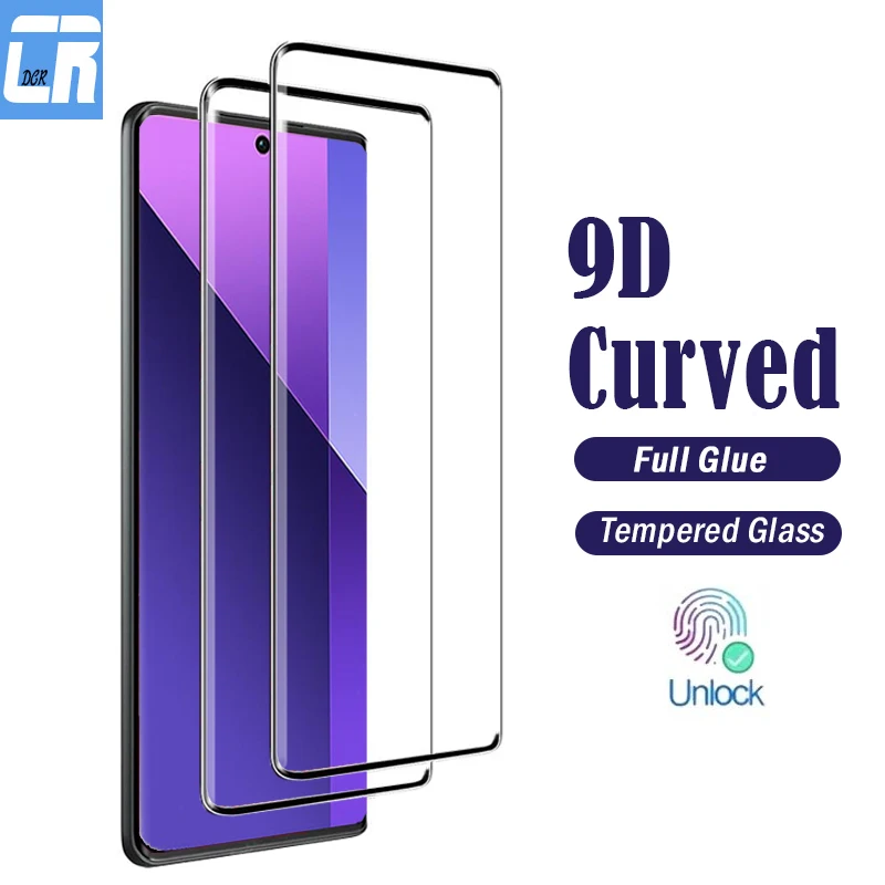 

9D Curved Tempered Glass For Redmi Note 13 14 Pro Plus Screen Protectors For Xiaomi Civi 2 3 4 Pro Mi 14 Civi Full Glue Glass