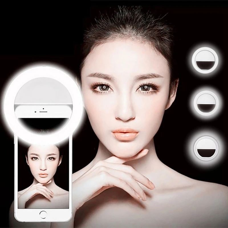 LED Selfie Ring Light Portable Mobile Phone Lens Fill Lamp 36 LEDS Ring Light Clip For iPhone Huawei Laptop Youtube Video Live