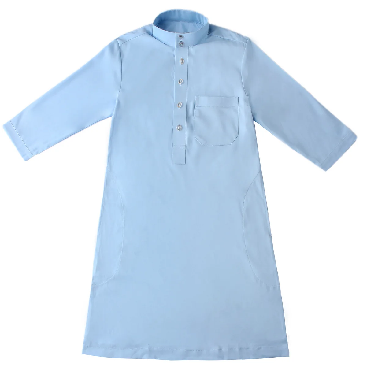 Túnicas de Jubba Thobe para niños adolescentes, caftán informal árabe Abaya Arabia Saudita, trajes de servicio de adoración, caftán de Color sólido