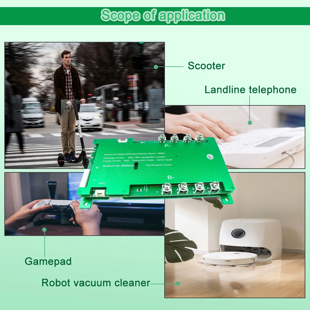 SIB BMS 3V NA-แบตเตอรี่โทรศัพท์ DIY 4S 8S 16S 12V 24V 48V 200A BMS สำหรับโซเดียมแบตเตอรี่ป้องกันบอร์ดที่มีความสมดุล