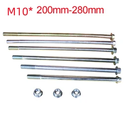 M10x200mm/210mm/220mm/230mm/240mm/250mm/260mm/280mm Wheel Axle Bolt 10mm Metal Stud Hardware for Motorcycle E-Bike Scooter ATV