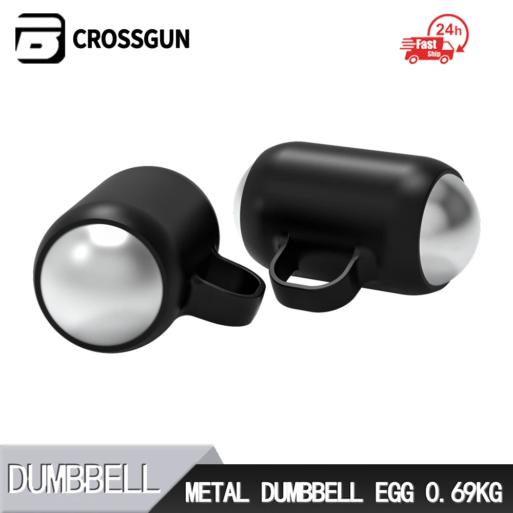 CROSSGUN 2PCS Dumbbell Egg Stainless Steel Hand Weights Set with Anti-Slip Silicone Finger Loop For Cardio Fitness Men Women