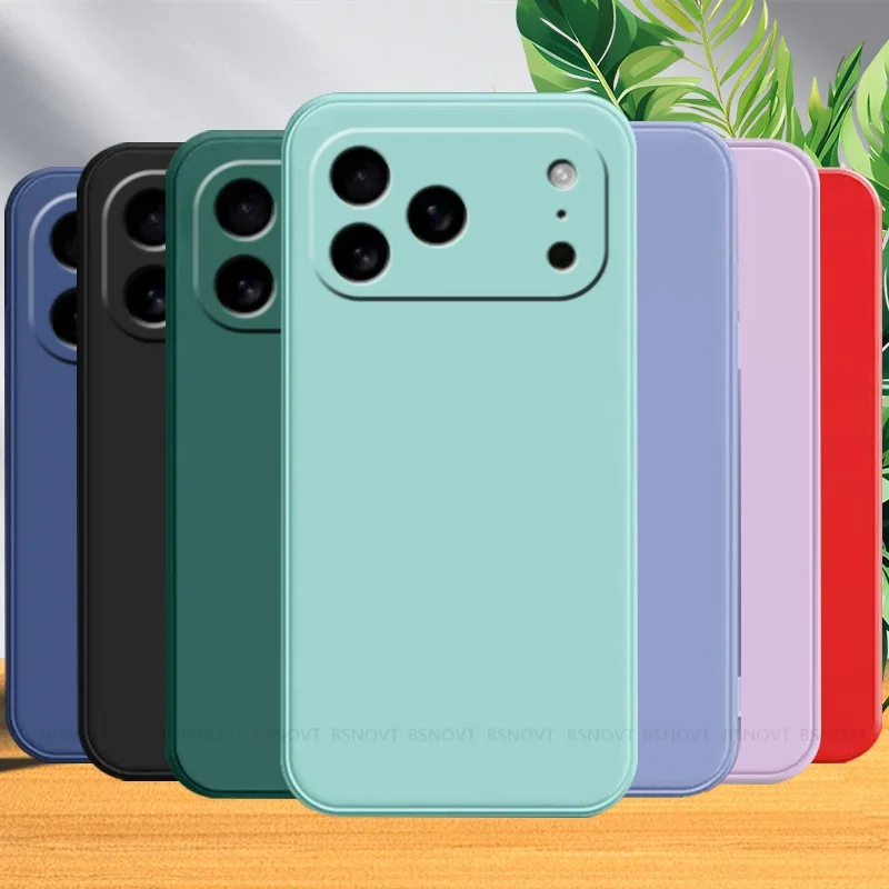 For iPhone 17 Pro Max Case Cover iPhone 17 Air Capa Shockproof Phone Bumper Back Armor Liquid Silicone Original Fundas iPhone 17