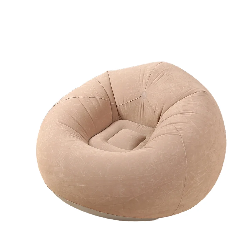 Custom New Single Inflatable Backrest PVC Flocking Couch Foldable Inflatable Spherical Sofa Bean Bag Convenient For Home Use