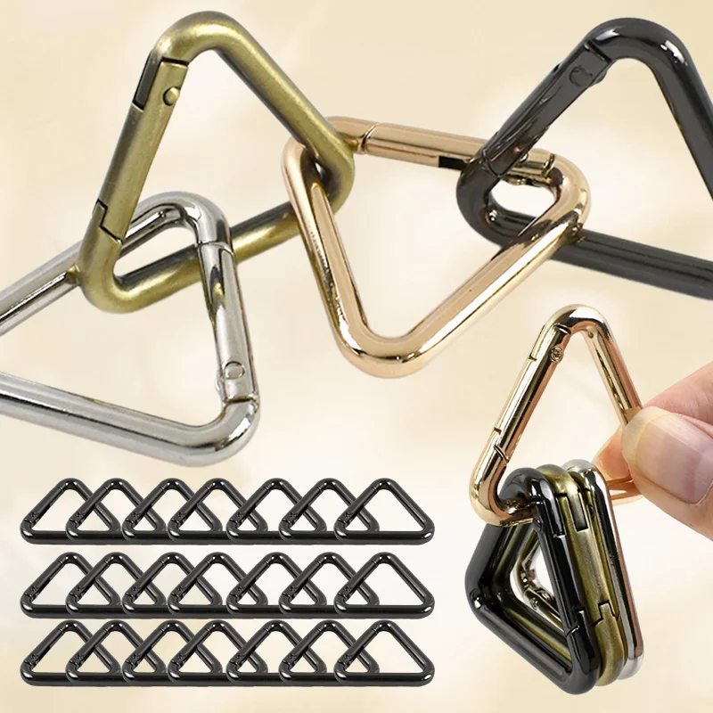 

8Pc 16-38mm Metal Buckles Openable Spring Ring for Keychain Bag Strap Carabiner Clips Snap Hook Dog Collar Connect Trigger Clasp