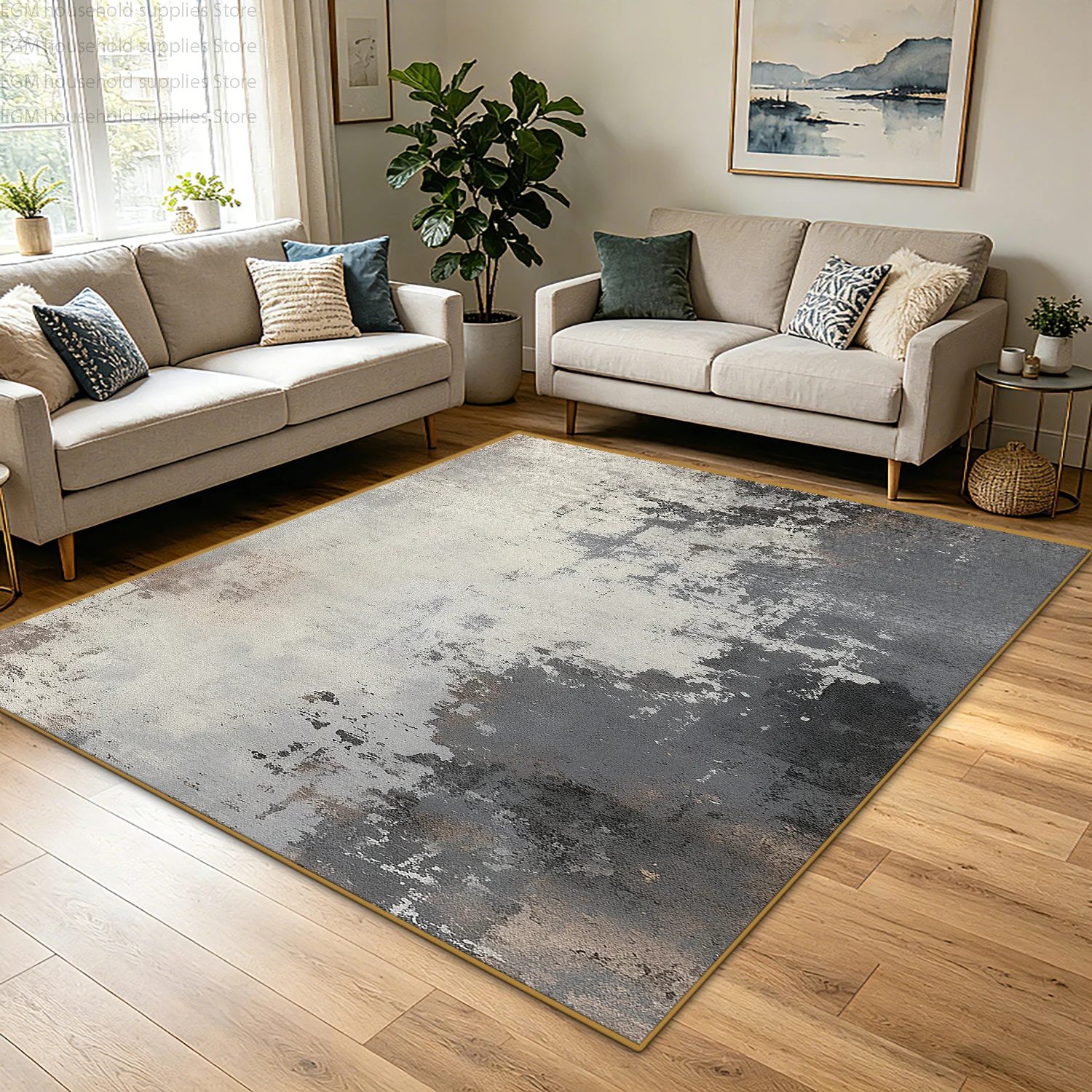 Modern Minimalism Solid Watercolor Abstract Carpet for Living Room Decorative Large Rug Soft Non-slip Bedroom Washable Floor Mat