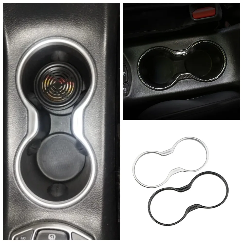 Car ABS Chrome Front Water Cup Holder Panel Cover Trim for Jeep New Compass 2017 - 2019 Inner Decoration Stickers  Accessories