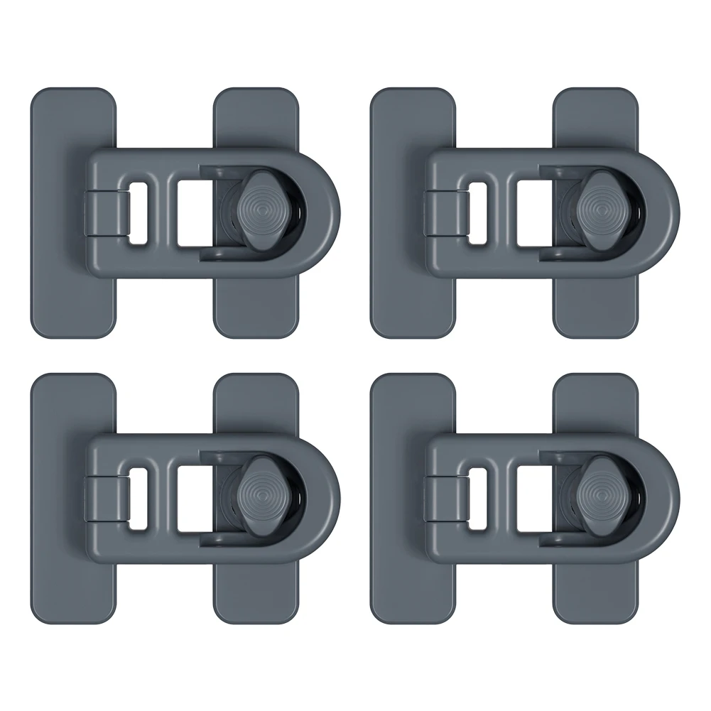 Home Safety Grey Fridge Lock Multi-use Safety Locks Self-Adhesive Lock Rotatable Mechanism Non-Punching Design