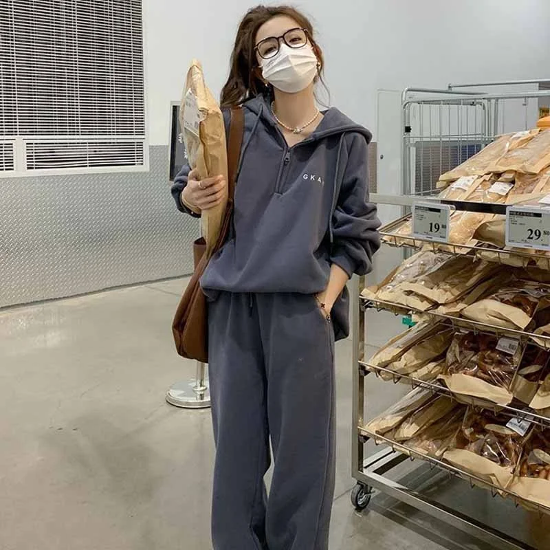 

Большой размер 300, комплект с капюшоном Lazy Sle, мужские повседневные спортивные штаны Faion, комплект из двух предметов, осень-зима, полиэфирное волокно