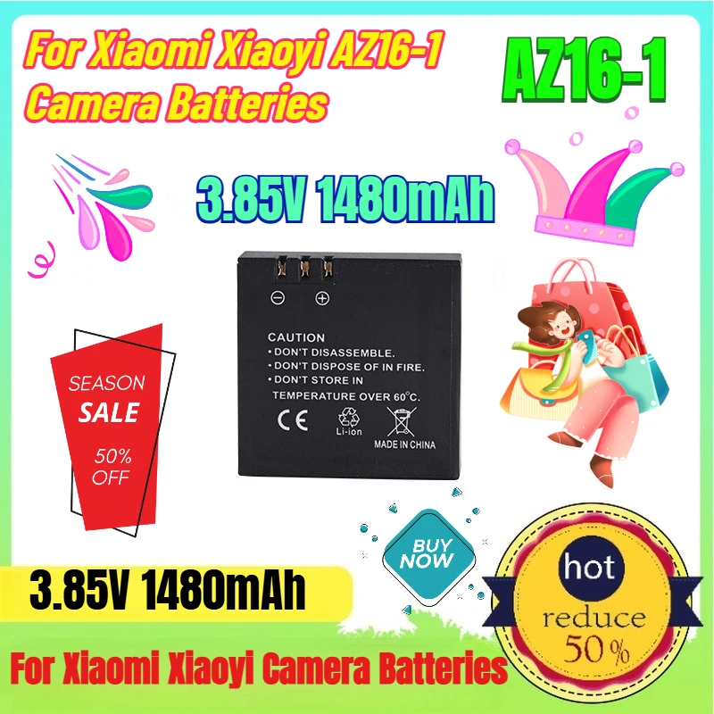 3,85 В 1480 мАч для аккумуляторов для камеры Xiaomi Xiaoyi AZ16-1 3,85 В 1480 мАч для аккумуляторов для камеры Xiaomi Xiaoyi AZ16-1