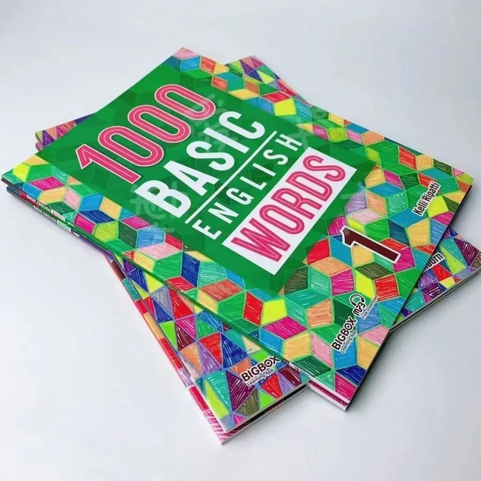 4 Books/Set 1000 Basic English Words Level 1-4 Primary School Common Dictionary Textbook Workbook