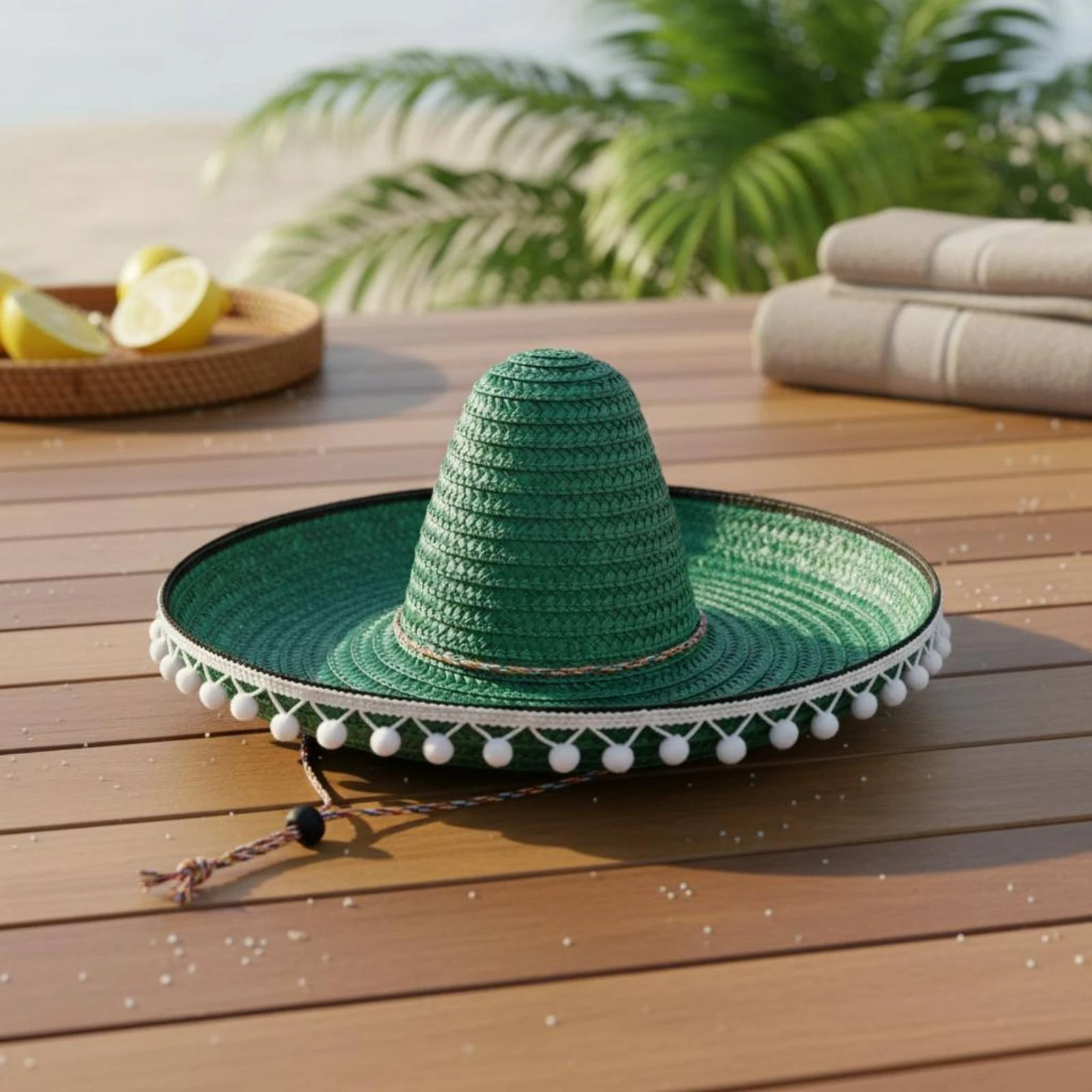 Mexican Straw Hat Colorful Sombrero Hat Wide Brim Sombrero Lightweight Headwear Long-Lasting for Vacation