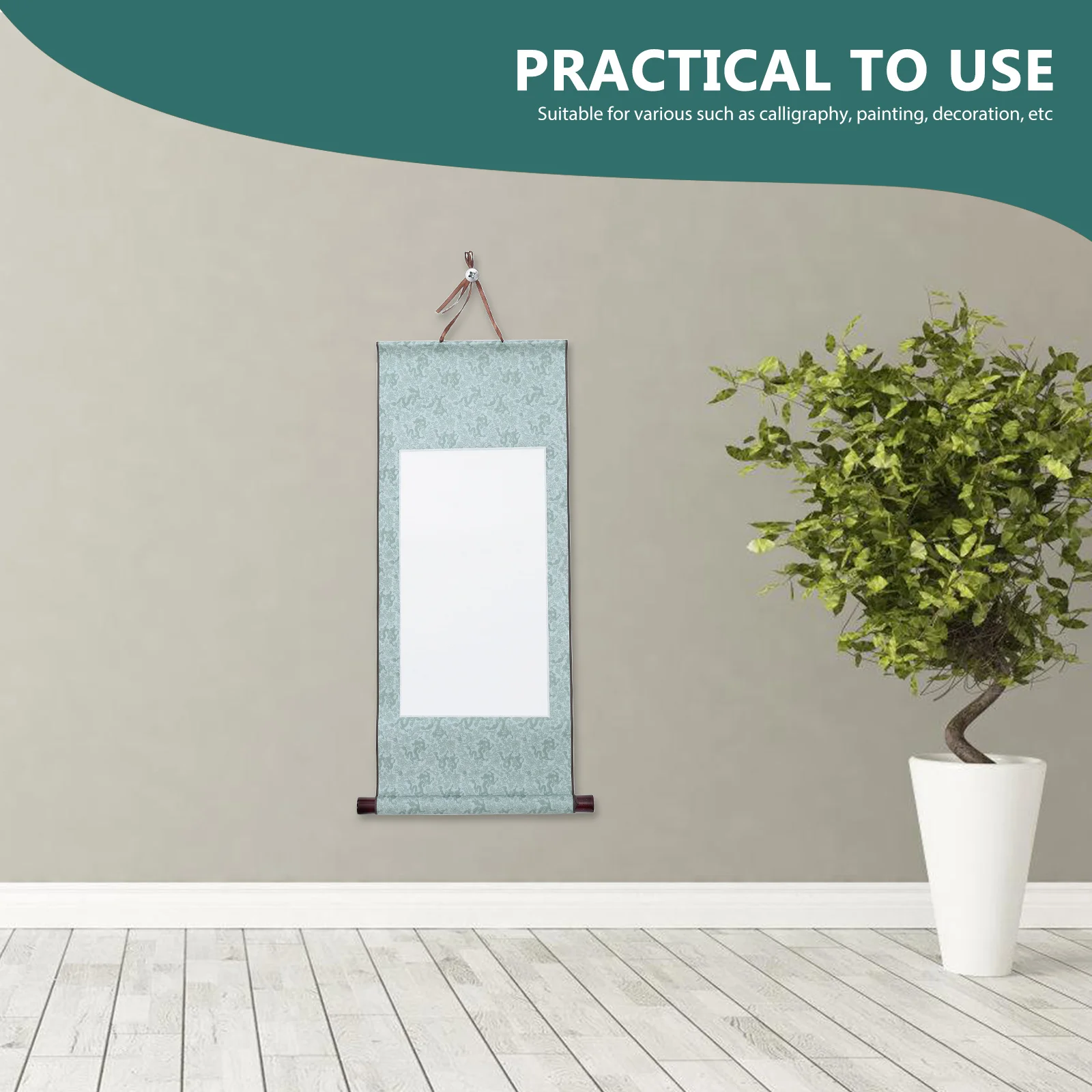 عرض فني معلق خفيف الوزن من Xuan Scroll لطلاء الخط سومي-ديكور جدار ورق الأرز الصيني #5