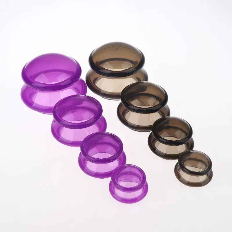 【B】1/4Pcs Massage Body Cupping Chinese Bubble Silicone Suction Cups Vacuum Silicone Jars Massage Cups Silicone Cups