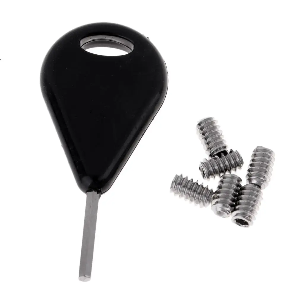 6Pc Surf  Plug with Grub Screws For  Surfboard Fin Box with a Fin Key