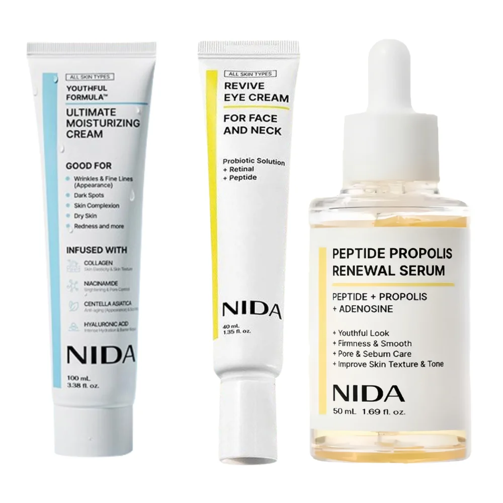 NIDA-crema hidratante calmante para poros, esencia revitalizante antienvejecimiento, suero hidratante para ojos, crema hidratante definitiva para uso diario
