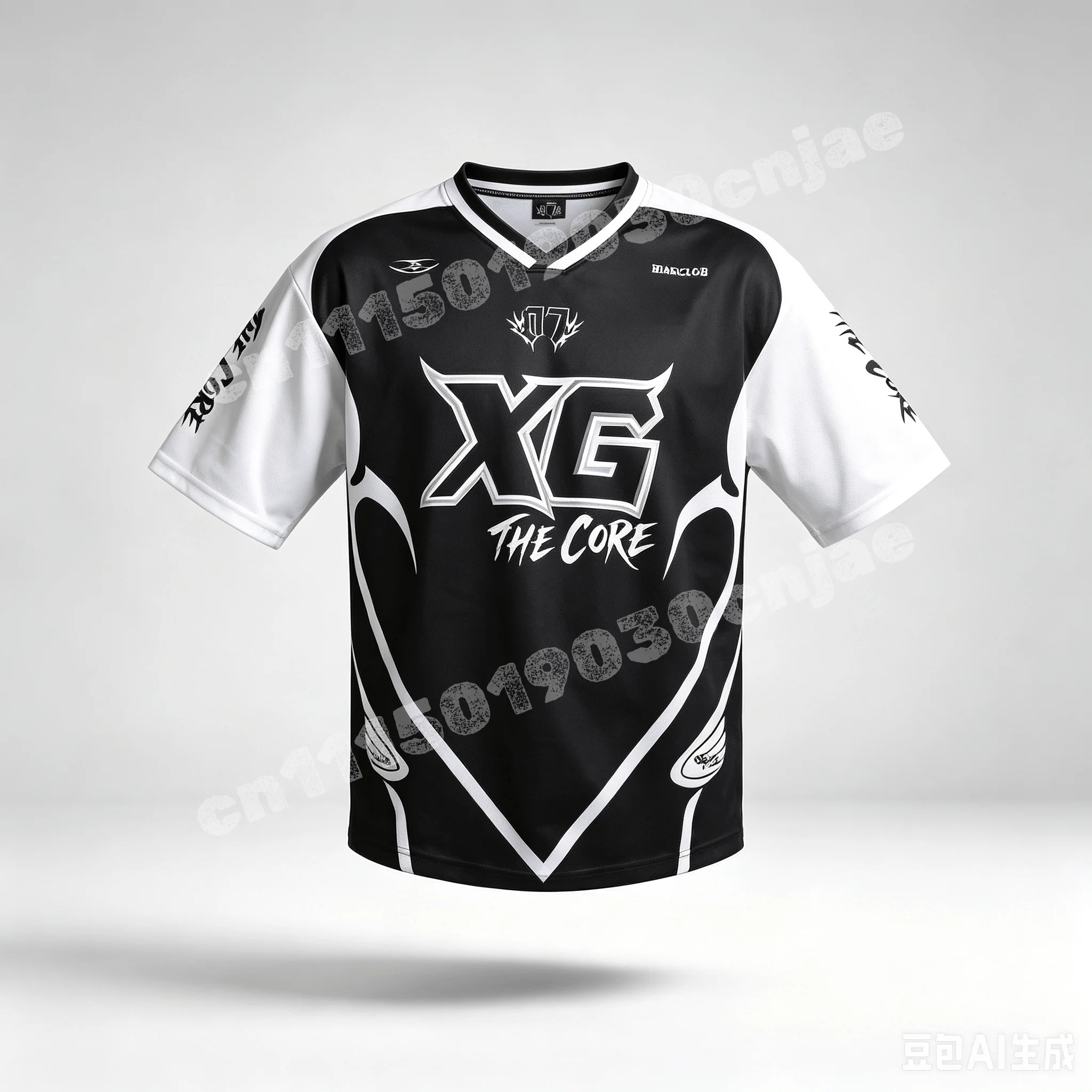 Vintage Pinstripe XG The Core No.07 Baseball-Trikot, atmungsaktives Sport-T-Shirt, passend für die ganze Familie, für Eltern und Kinder, Fans, Uniform, schnell trocknend – Detail 2