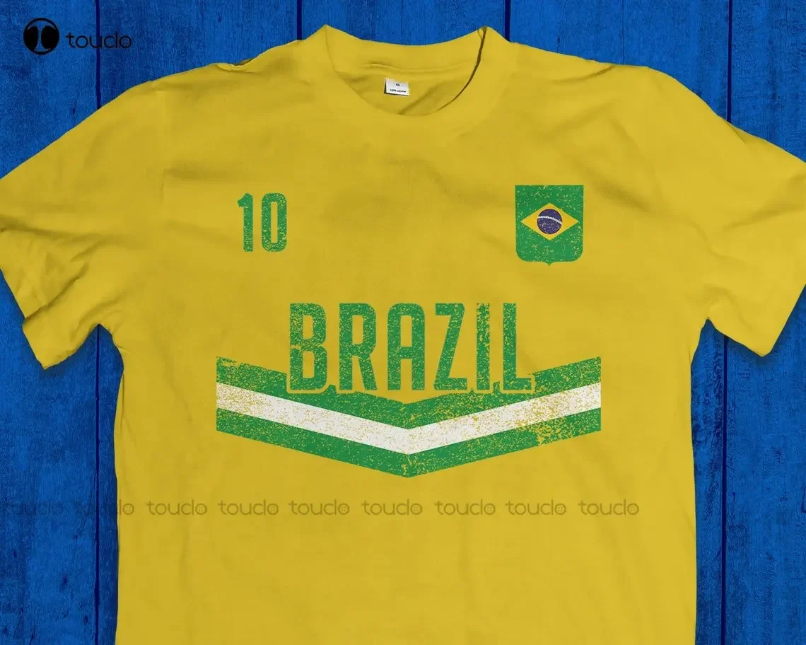 Personalised Brazil Soccer Kit South American Football Shirt For Dads Moms Kids Christmas Gift Xs-5Xl Tee Shirt Streetwear