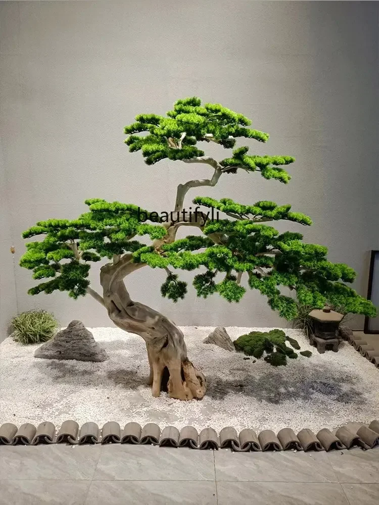 

Artificial Greeting Pine Chinese Landscape Pine Tree Fake Trees Hotel Shopping Mall Decoration Decoration Green Plant