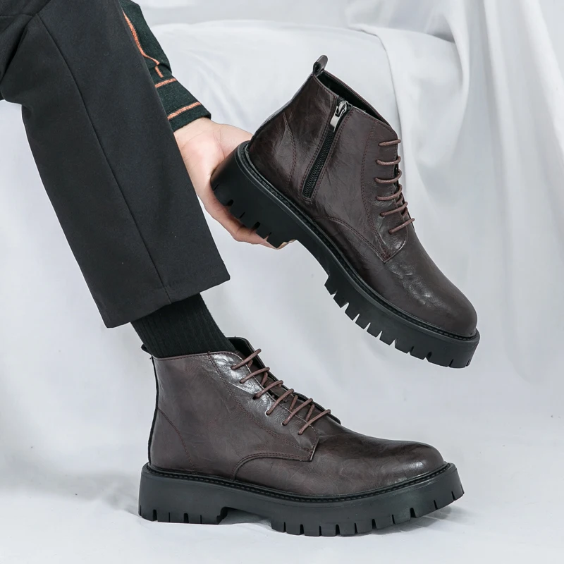 أحذية أكسفورد للرجال ذات نعل سميك ومتينة، أحذية كاجوال كلاسيكية عالية الجودة للرجال، أحذية كاجوال مضادة للانزلاق للقيادة