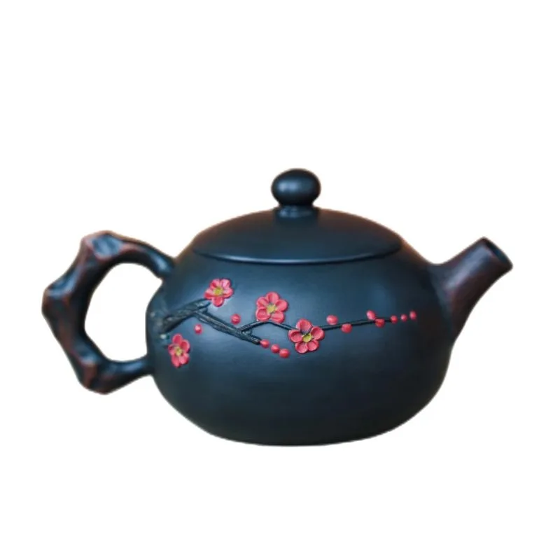 Jianshui Purple Pottery Teapot for Tea Making, Household Ceramic Single Pot, Chinese Retro Style Plum Blossom Teapot, Xishi Teap - Image 5