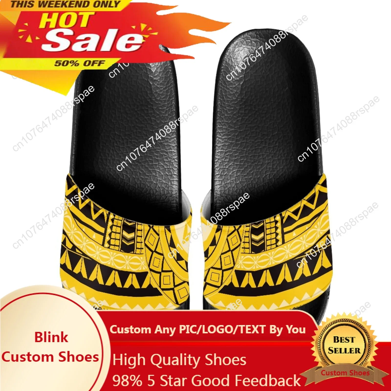 Polynesische Tribale Samoan Totem Tattoo Samoa Prints Mannen Buiten Slippers Zomer Strand Sandalen Dikke Zool Antislip Glijbanen Binnen