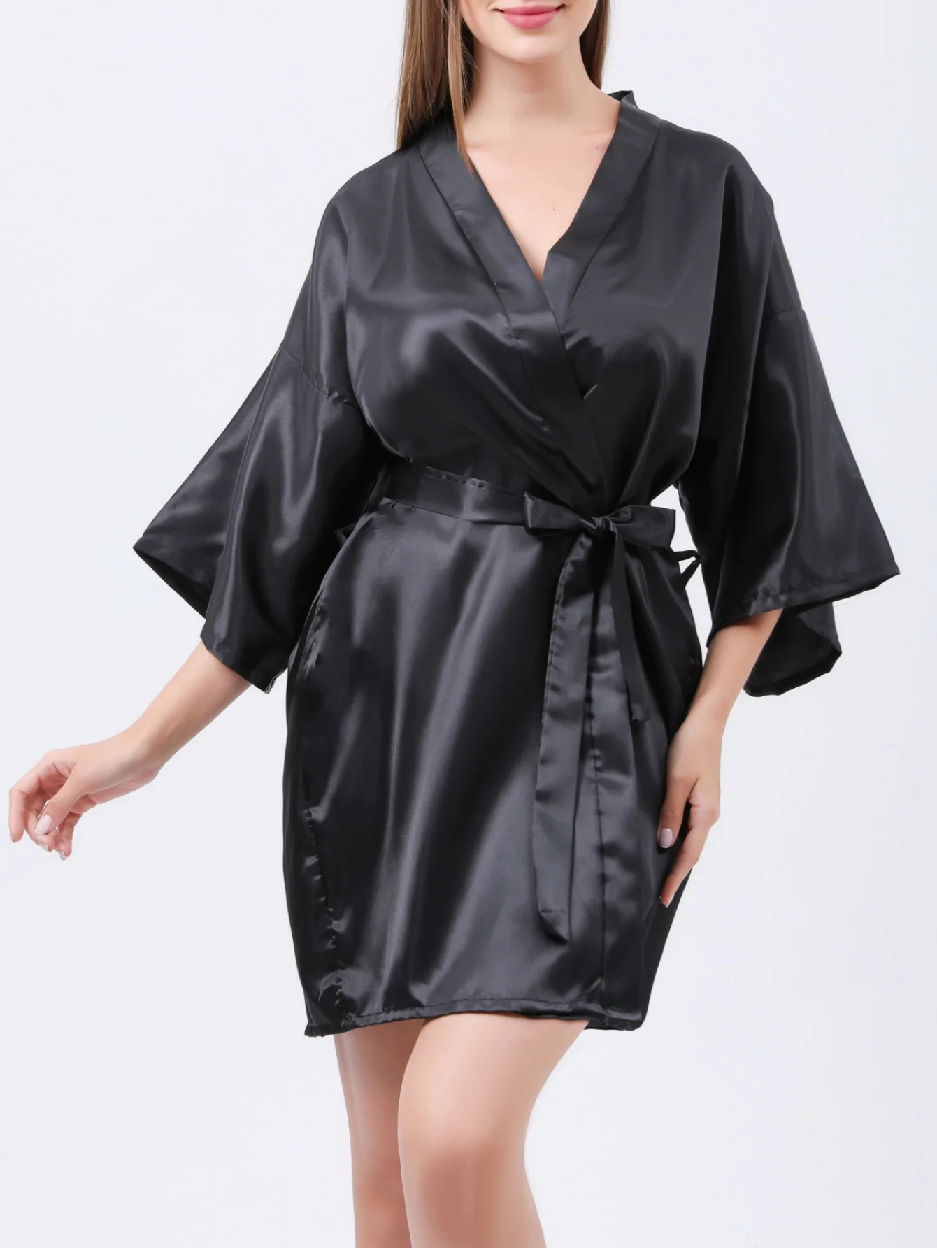 1pc Women\'s one-size ice silk satin pajamas robe,bathrobe, morning robe party home clothes, wedding