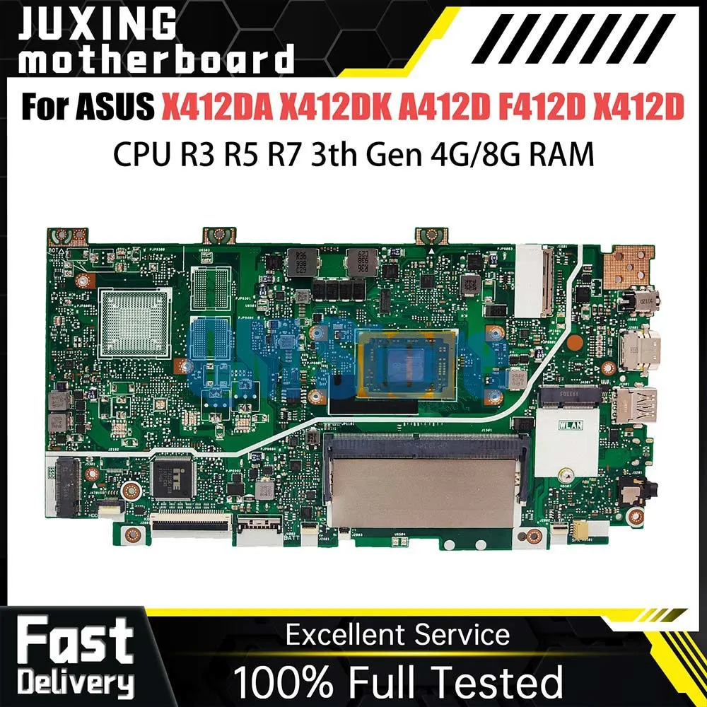 

Notebook Mainboard For ASUS X412DK X412D X412DA A412D F412D Laptop Motherboard CPU R3 R5 R7 UMA 4G 8G-RAM 100% Test OK